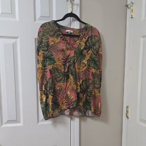 Leaf Patterned Women's Blouse